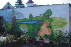 Gestaltung einer Hausfassade mit Landschaftsmotive